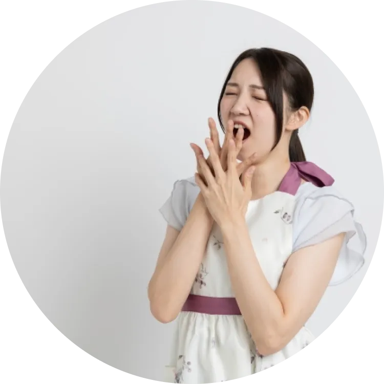 自律神経が乱れて寝不足な様子